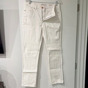 SPANX Women's white Straight Leg Jeans